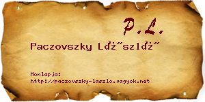 Paczovszky László névjegykártya