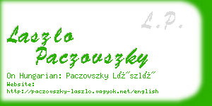 laszlo paczovszky business card